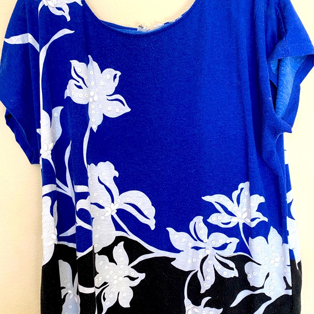 Blue and white shirt